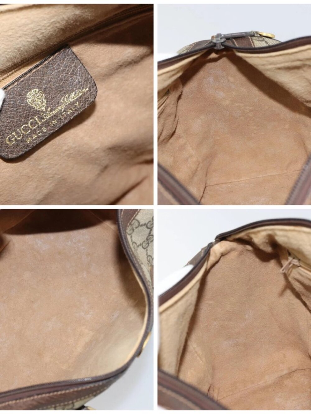 GUCCI GG Supreme Web Sherry Line Boston Bag PVC Beige Gold 010 378 Auth 159328 - Picture 15 of 16